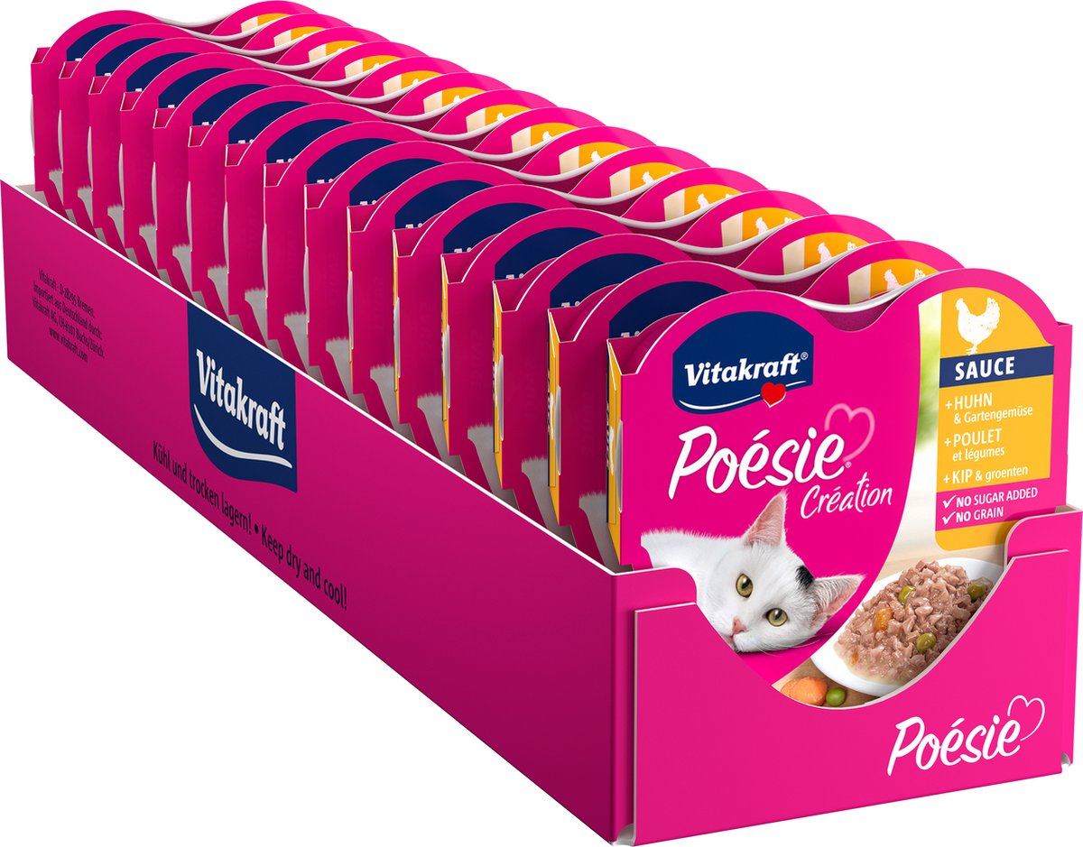 Vitakraft poésie® création Huhn und Gemüse - Nassfutter - 15x85 Gramm