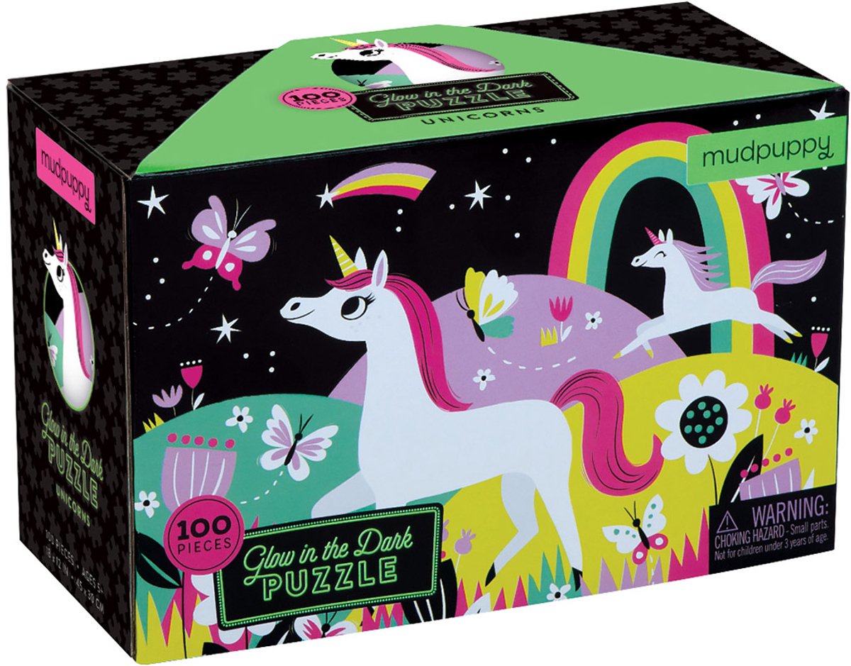 Mudpuppy eenhoorns puzzel 100 delen - lichtgevend in het donker