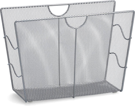 Zeller tijdschriftenrek houder - zilver - 39 x 27 cm - metaal