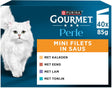 Gourmet-Perlen-Minifilets in Soße – Nassfutter für Katzen – Truthahn, Ente, Thunfisch, Lamm – 40 x 85 g
