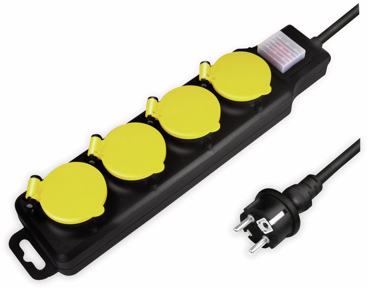 Logilink stekkerblok 4x met schakelaar voor buiten ip44