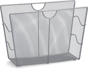 Zeller tijdschriftenrek houder - zilver - 39 x 27 cm - metaal