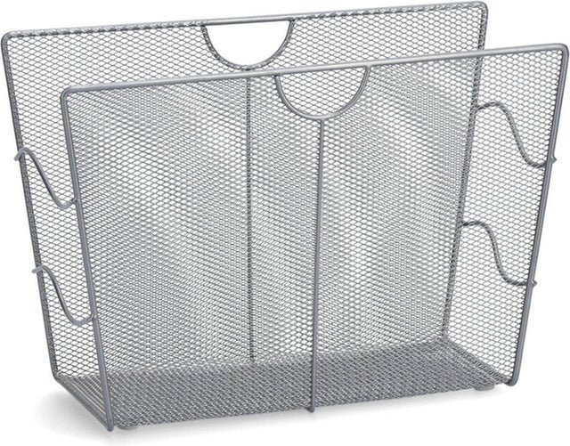 Zeller tijdschriftenrek houder - zilver - 39 x 27 cm - metaal