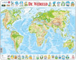 Larsen Welt geographisch – Puzzle – Karten Geographie – Weltkarte – Lernpuzzle für Kinder – 80 Teile – hergestellt in Norwegen – extra dicke 2,5 mm Teile – Tablett mit festem Rand