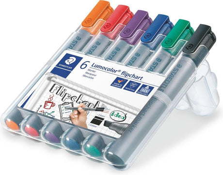 Staedtler Lumocolor Flipchartmarker mit Keilspitze - Box 6 Stk