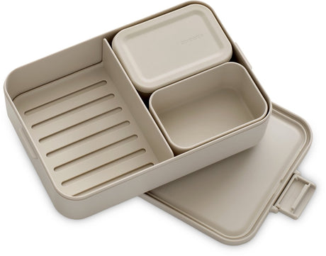 Brabantia Make Take Bento Lunchbox Brotkasten – inklusive Bento-Box – groß – Kunststoff – weiches Beige