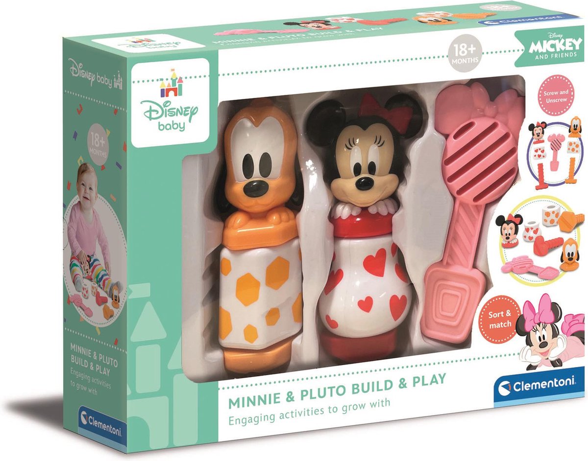 Clementoni Baby – Baby Minnie zum Bauen und Spielen, ab 18 Monaten, 17842