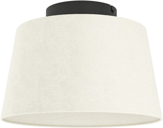 Eglo febres plafondlamp - e27 - ø 35 cm - zwart wit - teddy stof