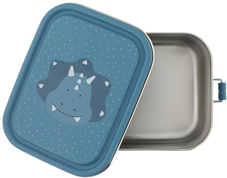 Trixie brooddoos klein - mr. triceratops - rsv lunchbox voor kinderen - makkelijk te openen broodtrommel  blauw dino