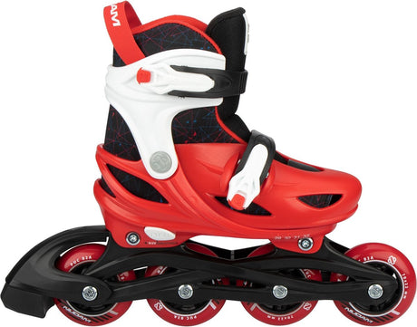 Nijdam Inline-Skates – verstellbar – Kinder – Red Racer – Rot – Größe 33–36