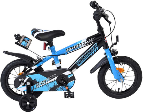 Volare sportivo kinderfiets - jongens - 12 inch - blauw zwart - twee handremmen