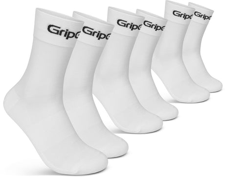 Gripgrab - Ride Regular Cut Sommer-Radsocken 3 Paar Radsport-Coolmax-Socken - Unisex - Weiß