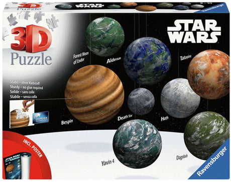 Ravensburger 3D-Puzzle Star Wars Planet Galaxy 531 Teile Spielzeug.
