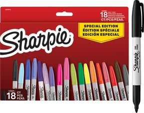 Sharpie-Set Permanentmarker | limitierte Auflage in verschiedenen Farben | feiner Punkt | 18 Marker | Zurück zum Schulset
