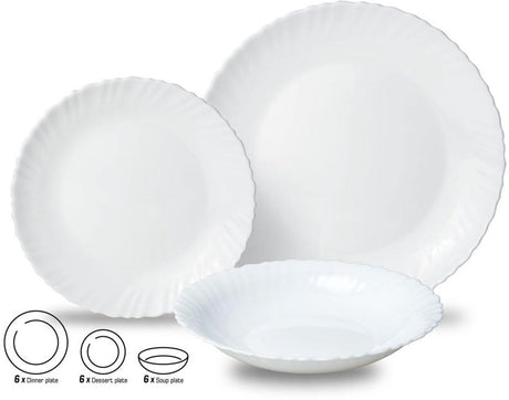 Kinghoff 1875 - glazen dinerset - 18 delig - elegantie en functionaliteit in één