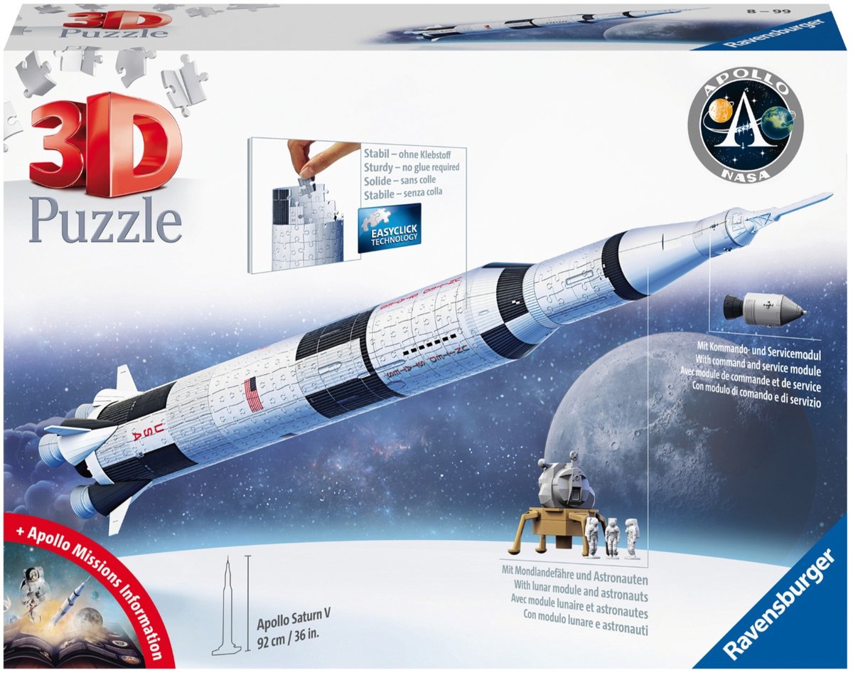 Ravensburger - 3D -Puzzle Apollo Saturn V 440st.