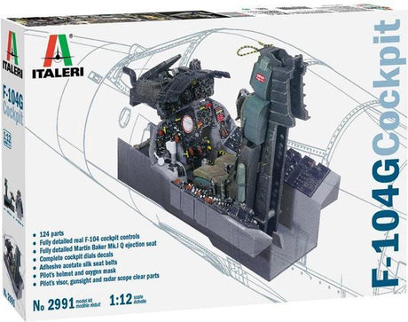 Italeri Modellbausatz Flugzeug – 2991 F-104 G Cockpit Kunststoff – 1:12 – Modellbau