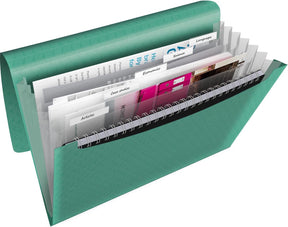 Esselte Colour'breeze A4 erweiterbarer Projektordner – Organizer mit 5 Laschen und 6 Fächern – Grün