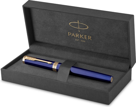 Parker Ingenuity Füllfederhalter | Kernsammlung | blau mit Goldfinish | feiner Punkt | schwarze Tinte | Geschenkbox