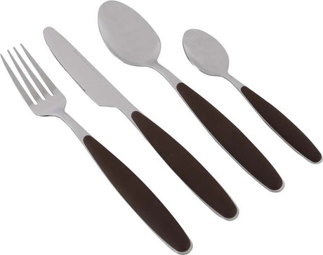 Gimex - Besteck - Braun - Soft-Touch-Griff - 16-teilig