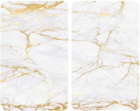Wenko afdekplaat marmer goud 30 x 52 cm wit goud 2 stuks