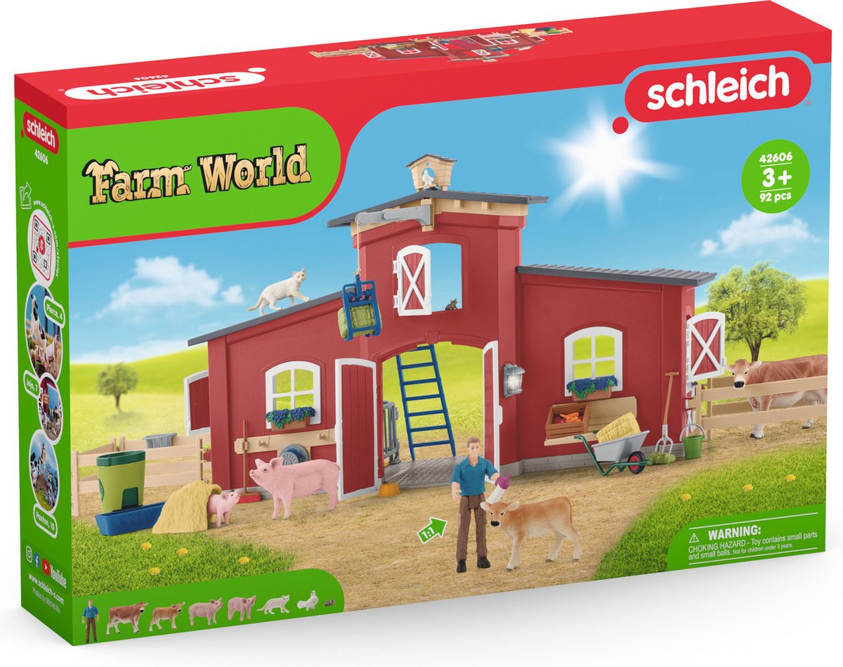 Schleich Farm World Large Stall Red 42606