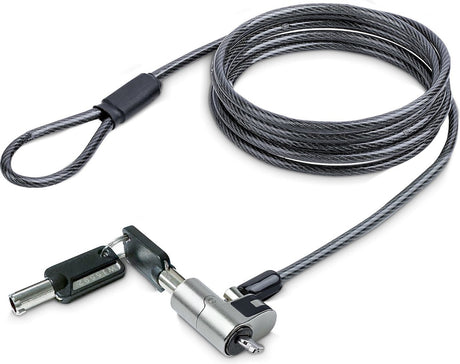 Startech nano laptopslot, 2m, anti diefstal kabelslot met sleutel, nano slot security kabel voor 2-1 laptops elitebook lenovo x1, bestand tegen doorsnijden (nanok-laptop-lock)