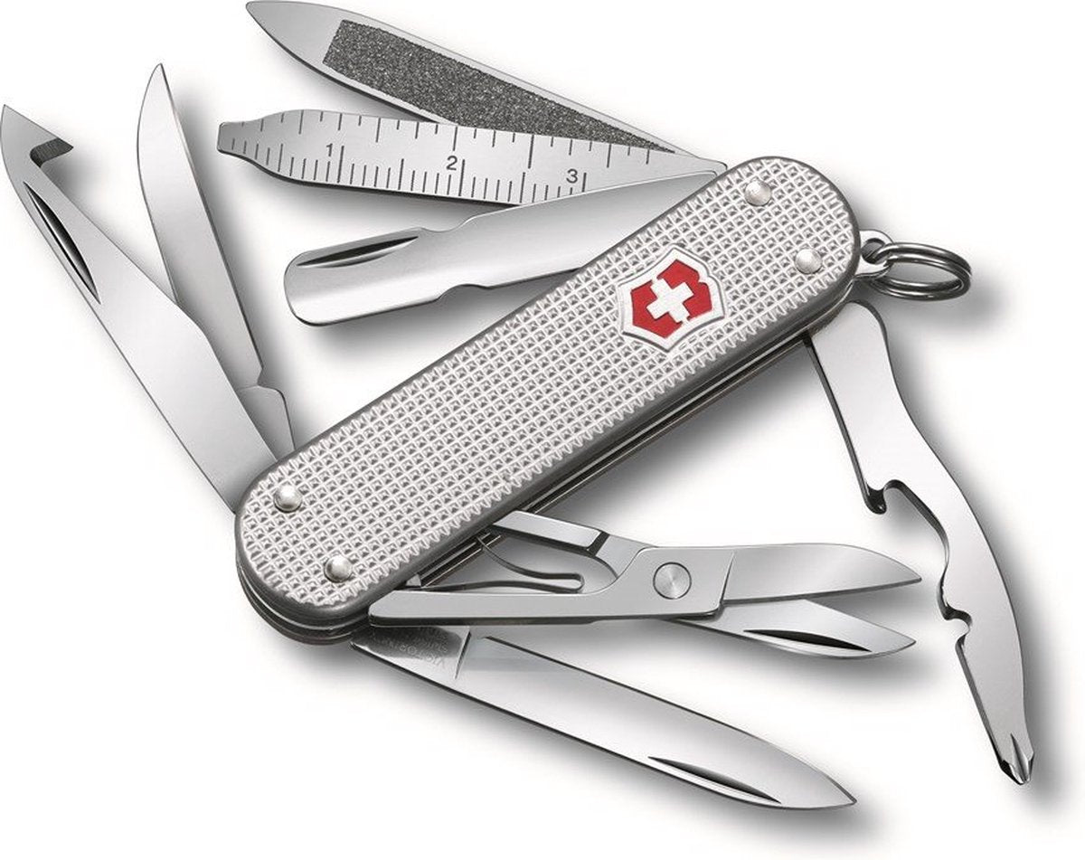 Victorinox Minichamp Alox Schweizer Taschenmesser – 15 Funktionen – Silber