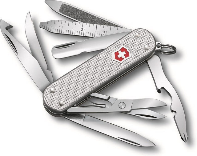 Victorinox Minichamp Alox Schweizer Taschenmesser – 15 Funktionen – Silber