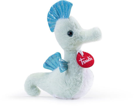 Trudi sealife knuffel zeepaardje 17 cm - handgemaakt in italie - zacht pluche knuffeldier voor jongens en meisjes - groen - 8x17x16 cm maat xs