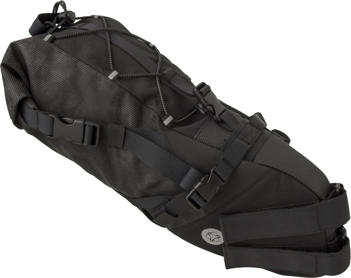 Agu venture seat-pack - fietstas - 10l - roll-top - waterdicht met dryliner - 3m reflectie - gerecycled polyester - zilver