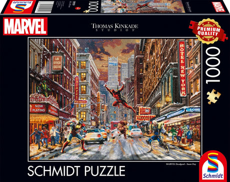 Schmidt – Puzzle – Marvel – Deadpool, Snow Day – Thomas Kinkade Studios – 1000 Teile – Erwachsene – ab 12 Jahren