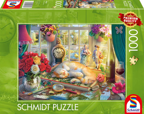 Schmidt - Puzzle - Puzzeln mit Katze - 1000 Teile - Erwachsene - ab 12 Jahren