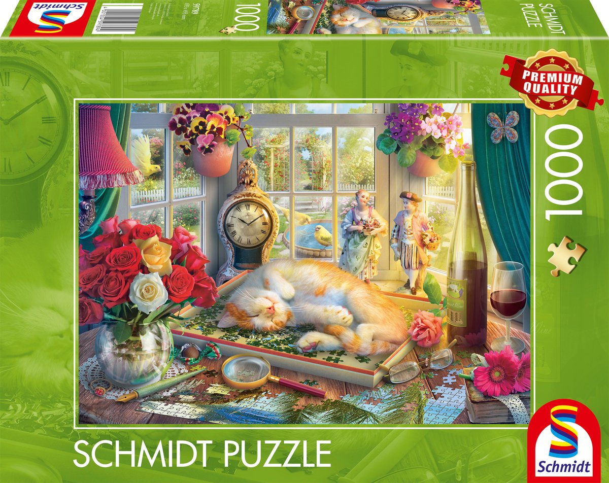 Schmidt - Puzzle - Puzzeln mit Katze - 1000 Teile - Erwachsene - ab 12 Jahren