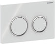 Geberit Omega20-Bedienplatte – 2-Tasten-Spülung – rund – Zweimengenspülung – weiß glänzendes Chrom