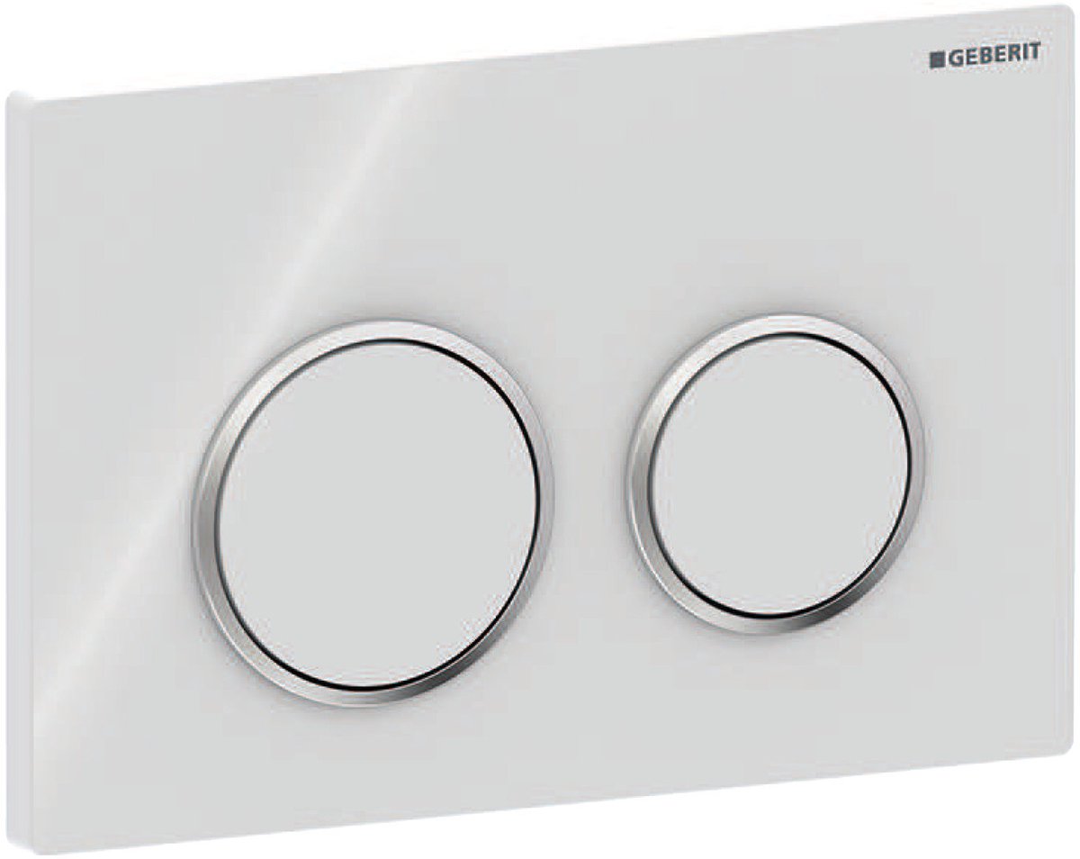 Geberit Omega20 Bedienplatte - 2-Tasten-Unterputz - rund - weiß glänzend chromweiß