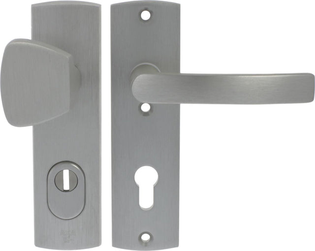 Axa veiligheidsbeslag duwer-kruk - kortschild - pc72 - type 6675-51 - met kerntrekbeveiliging - skg*** - rvs