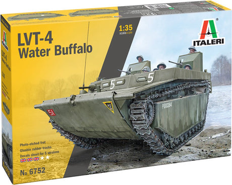 Italeri Modellbausatz Militärfahrzeuge – 6752 LVT-4 Wasserbüffel (ETO) – Militärfahrzeug aus Kunststoff – 1:35 – Modellbau
