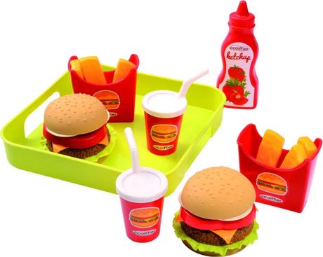 Ecoiffier-Lebensmittelspielzeug-Set, Ecoiffier-Hamburger-Tablett