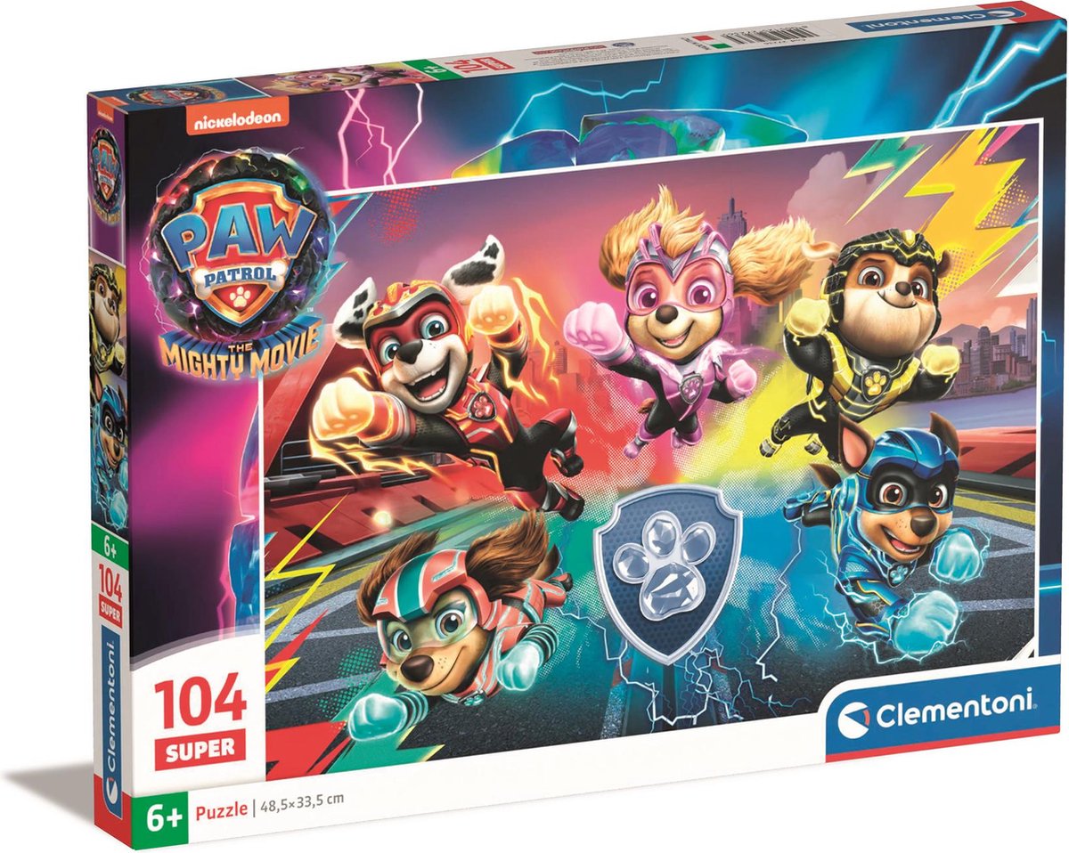 Clementoni Jigsaw Puzzle Super Color Paw Patrouille Der mächtige Film, 104st.