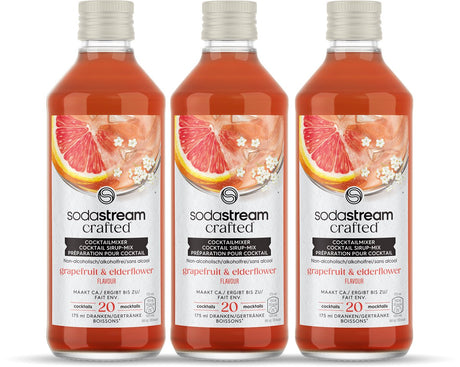 Von Sodastream hergestellte Mixer, Holunderblüten-Grapefruitsirup – 3er-Pack