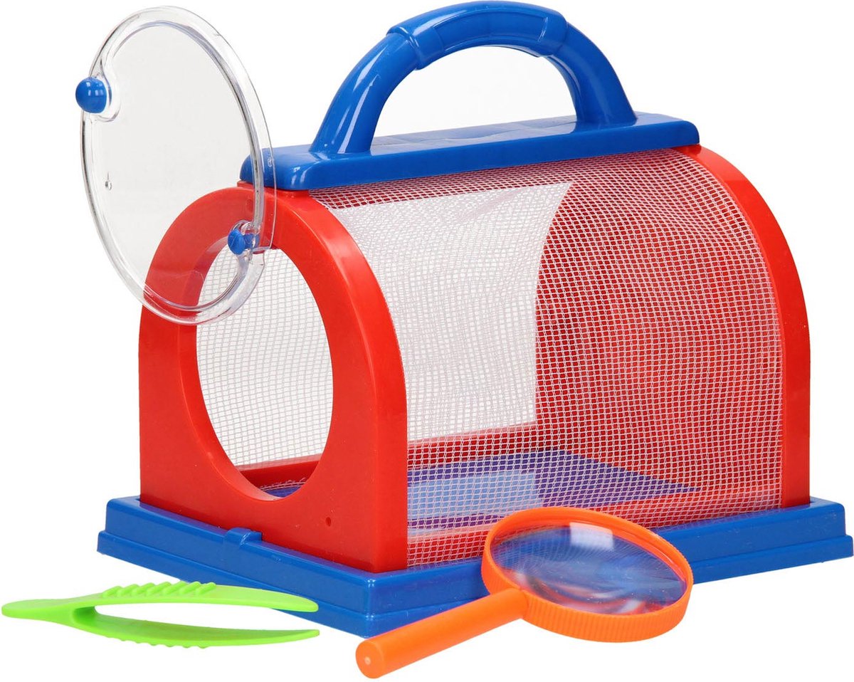Lobbes-Spielzeug, z. B. Insektenbeobachtungsbox rot blau, 3-tlg.