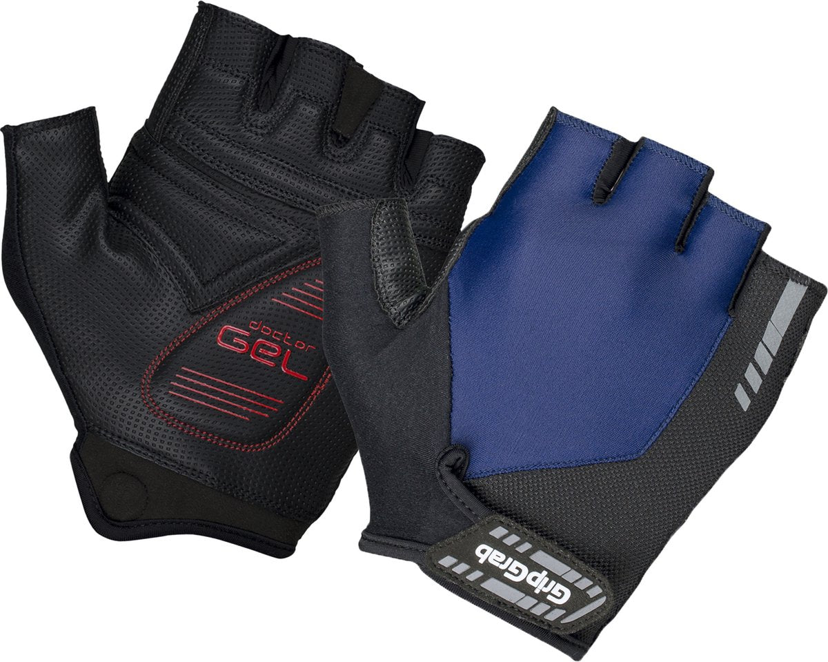 Gripgrab - Progel gepolsterte Kurzfinger-Sommer-Fahrradhandschuhe Fahrradhandschuhe mit Polsterung - Marineblau - Unisex - Größe L