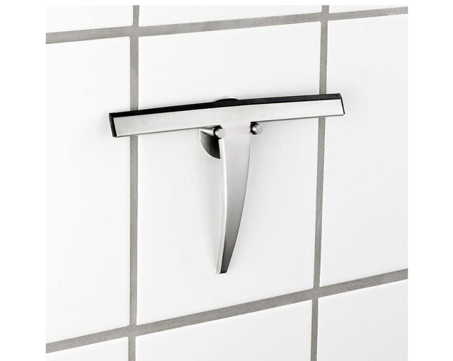 WENKO Duschwischer Bosa Edelstahl matt – Fensterwischer – Duschabzieher – Montage ohne Bohren