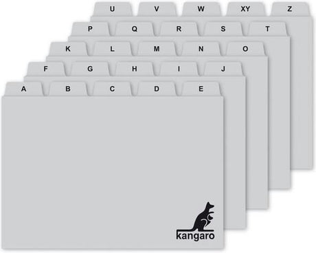 Kangaro tabkaarten - grijs - 210x150 160mm - alfabet - 4az