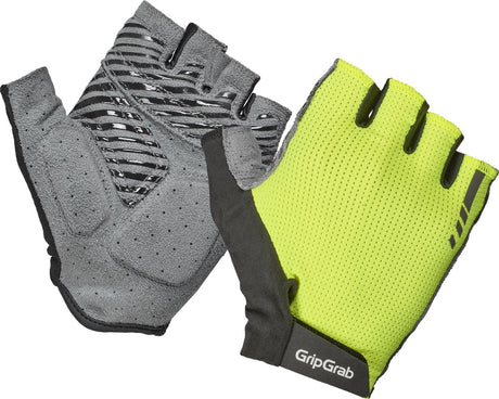 Gripgrab – Expert RC Max Kurzfinger-Sommer-Fahrradhandschuhe mit Polsterung – gelbe Warnschutzfunktion – Unisex – Größe S