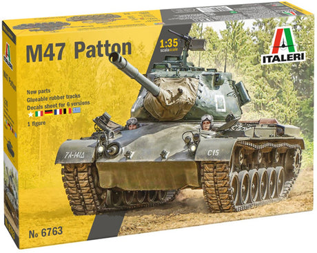 Italeri Modellbausatz Militärfahrzeuge – 6763 M47 Patton – 6 Aufkleberoptionen – Kampfpanzer aus Kunststoff – 1:35 – Modellbausatz