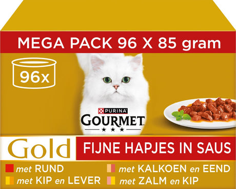 Gourmet Gold feine Snacks in Soße - Katzenfutter Nassfutter - Fischfleisch - 96 x 85 g