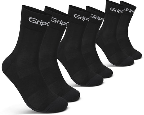 Gripgrab - Ride Regular Cut Sommer-Radsocken 3 Paar Radsport-Coolmax-Socken - Unisex - Schwarz