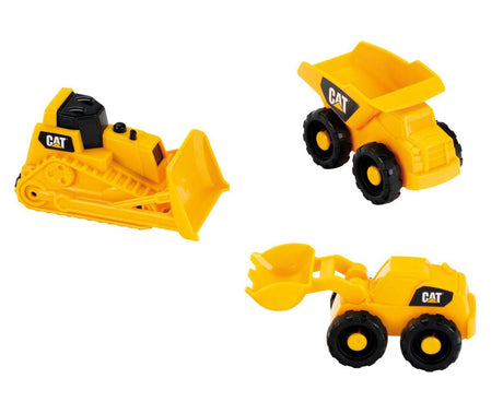 Klein Toys Cat Baufahrzeuge-Set – Kipper, Bulldozer und Schaufelmaschine – gelb schwarz